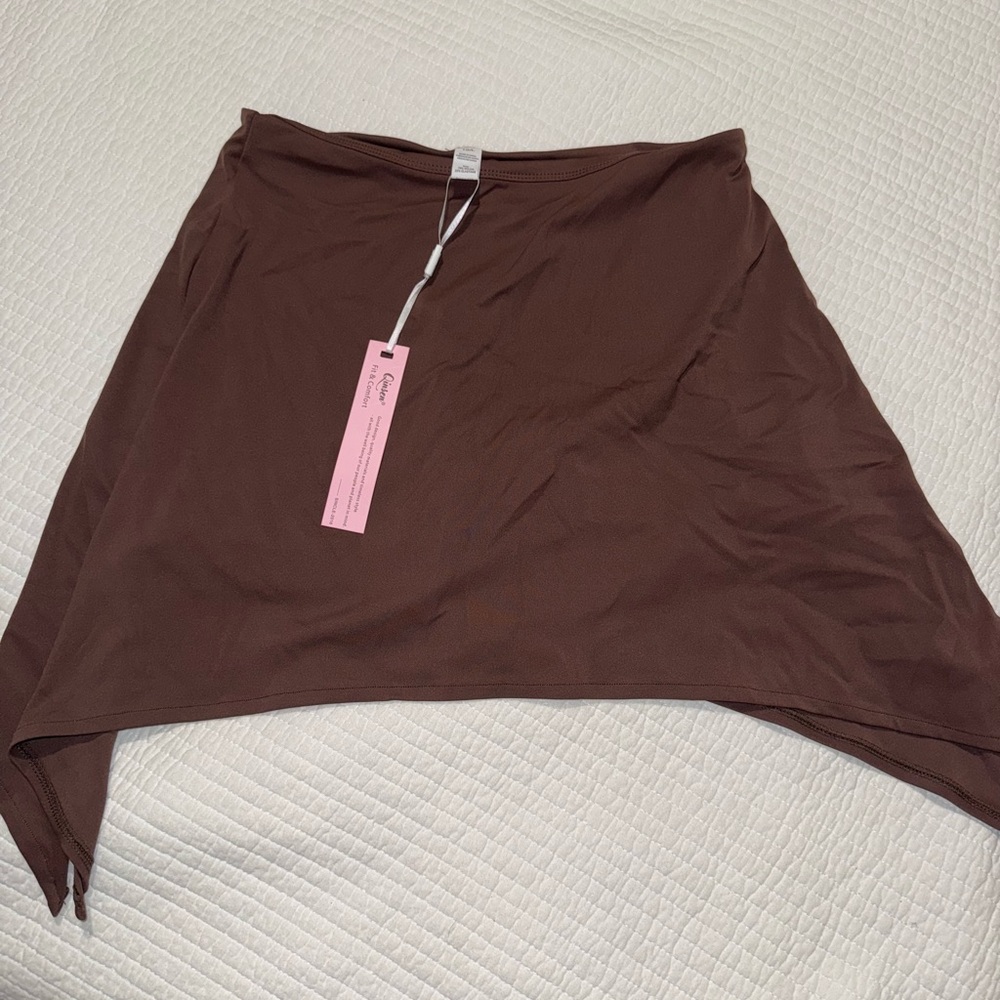 Brown Asymmetrical Women's Skort